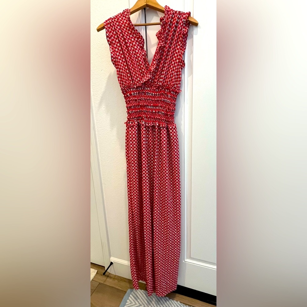 NWT Max Studio Smocked Wide Leg Jumpsuit